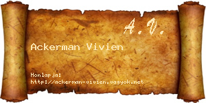 Ackerman Vivien névjegykártya